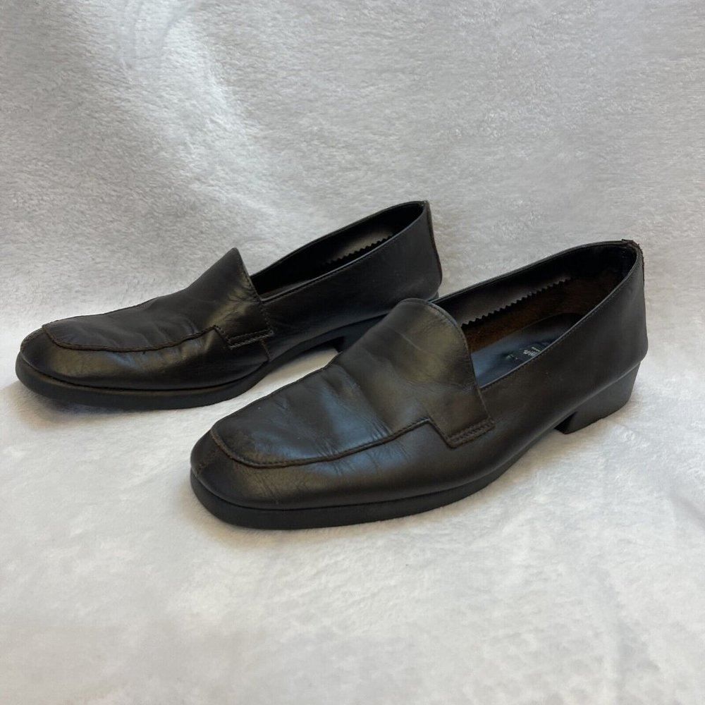 Whats What By Aerosoles Womens US 9 Brown Leather Slip-On Loafers Low Heeled